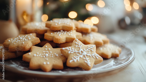 Delicious homemade star-shaped cookies for National Cookie Day celebration in a cozy setting