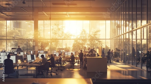 Wallpaper Mural Modern Office at Sunset Torontodigital.ca