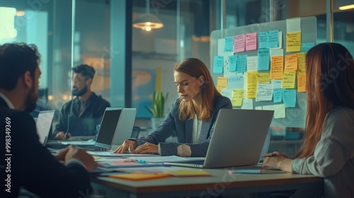 Collaborative Team Meeting in Modern Workspace