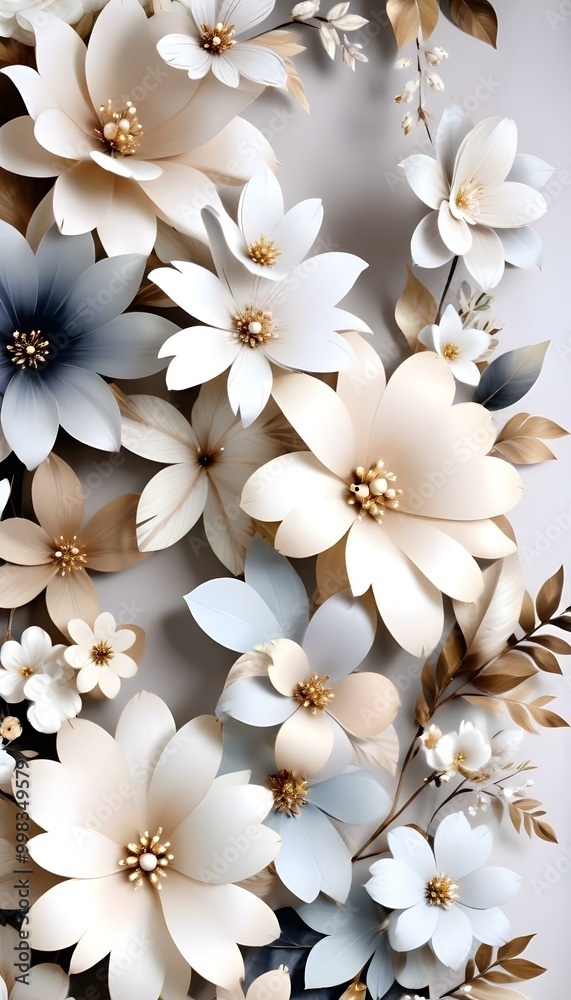A large decorative floral background made of various pastel color A large decorative floral background made of various pastel color
