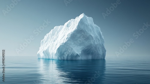 A large ice block floating in the ocean