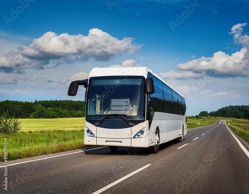 Bus on the country highway