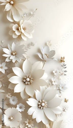 A large decorative floral background made of various pastel color