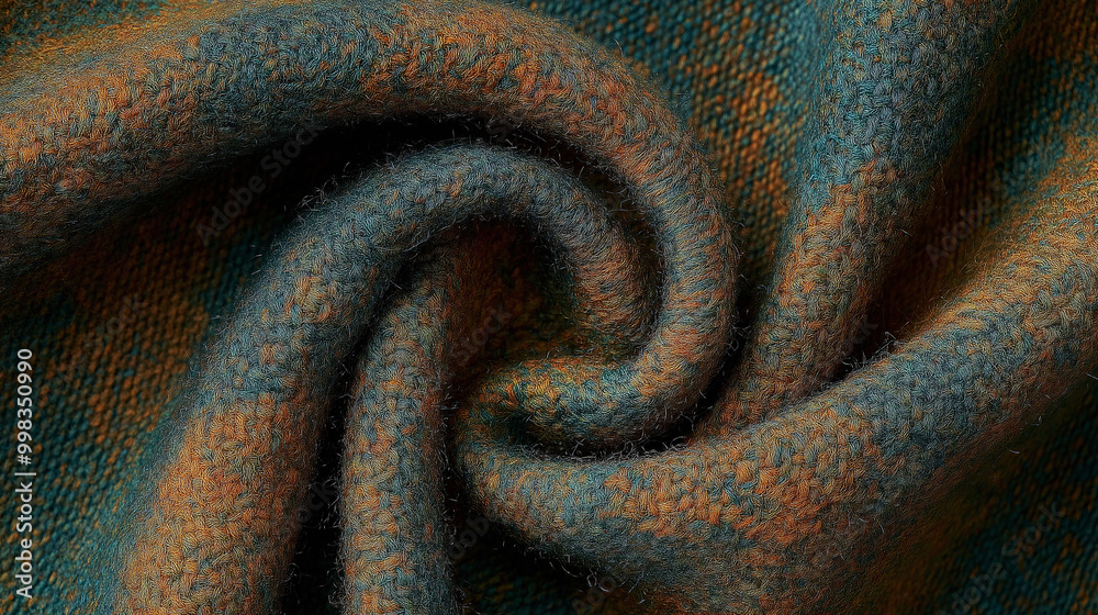 Fototapeta premium boucle fabric with blue and orange color