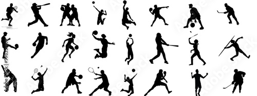 set of players, sports view vector, vector illustration representing the sports, players in the ground