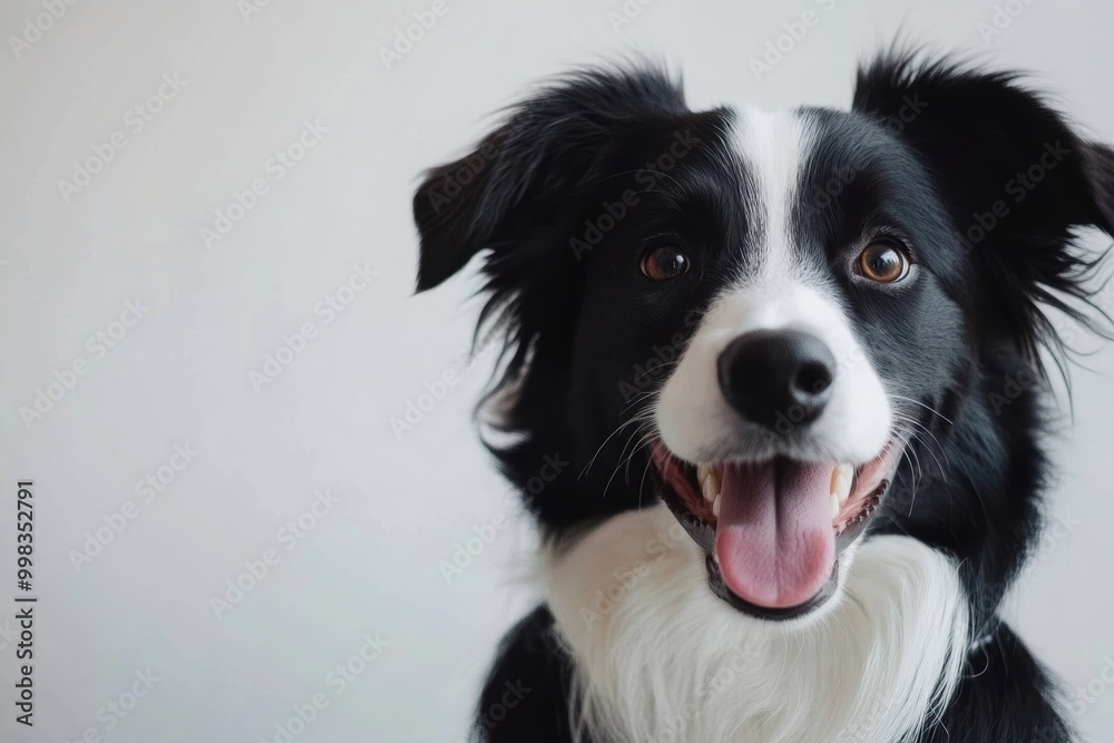 Close-up portrait of happy border collie with friendly smile Close-up portrait of happy border collie with friendly smile