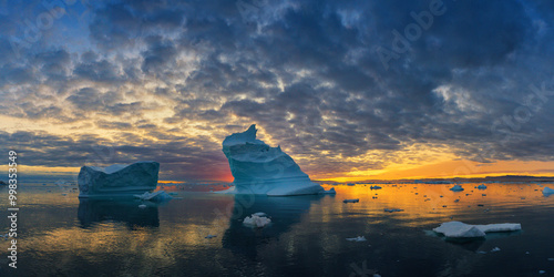 Disko Bay is a large bay on the western coast of Greenland. 