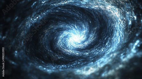 Cosmic vortex, black hole center, light bending, 3D illustration