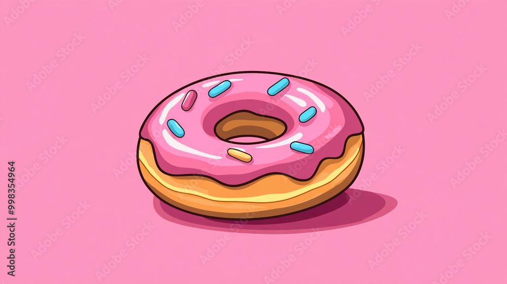 Celebrate National Cookie Day with a bright pink donut topped with colorful sprinkles! Celebrate National Cookie Day with a bright pink donut topped with colorful sprinkles!