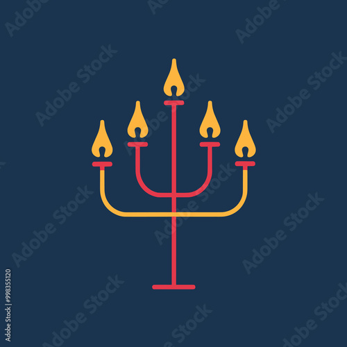 Hanukkah menorah icon. Happy Hanukkah. Vector illustration