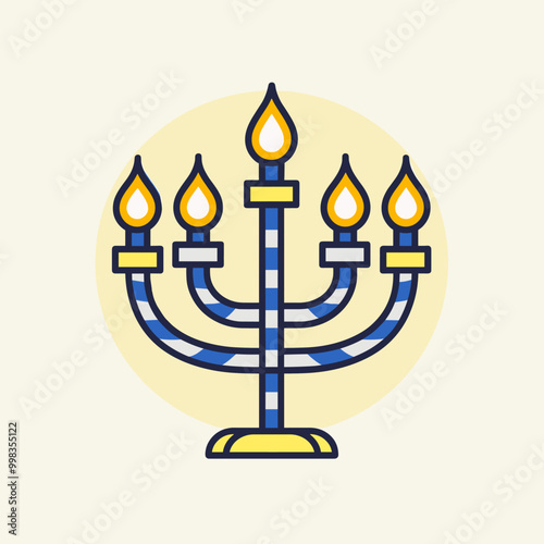 Hanukkah menorah icon. Happy Hanukkah. Vector illustration