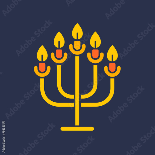 Hanukkah menorah icon. Happy Hanukkah. Vector illustration