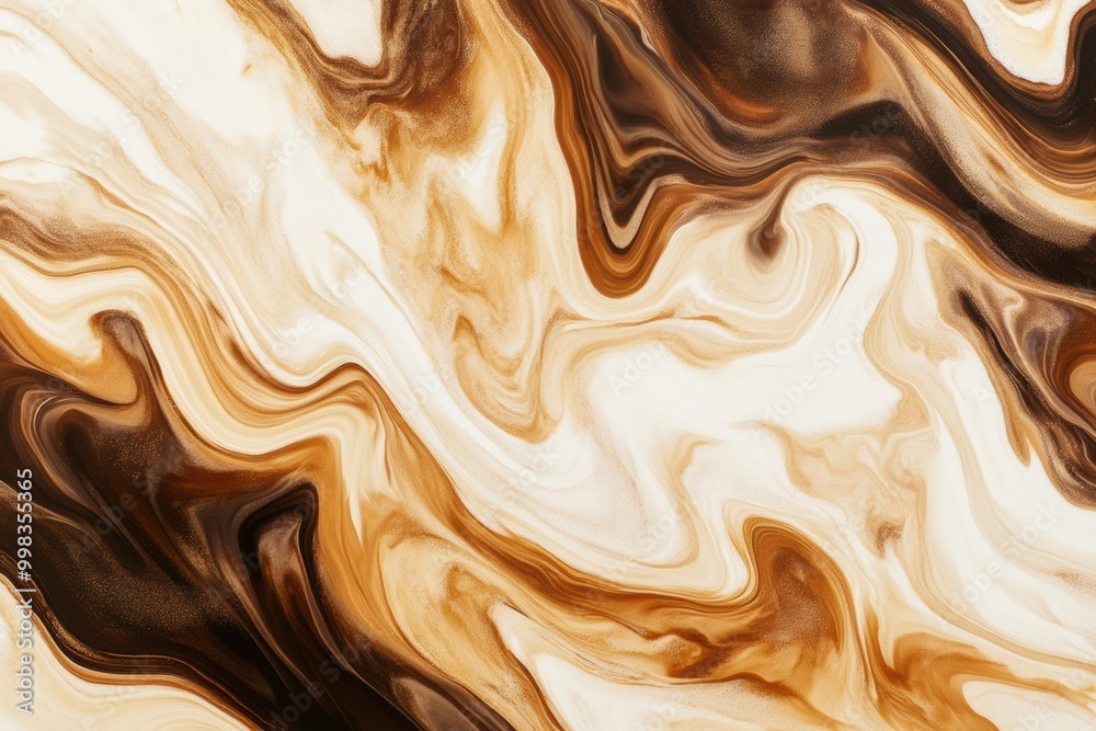 A mesmerizing swirl of coffee and cream forms a unique marbled pattern, blending warm browns and creamy whites together in a cup. Generative AI A mesmerizing swirl of coffee and cream forms a unique marbled pattern, blending warm browns and creamy whites together in a cup. Generative AI