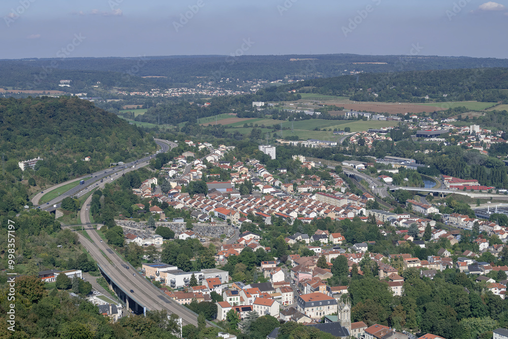 Nancy, France - September 21th 2024 : View on the Nancy metropolis seen from the 30th floor of the Panoramic Tower. Nancy, France - September 21th 2024 : View on the Nancy metropolis seen from the 30th floor of the Panoramic Tower.
