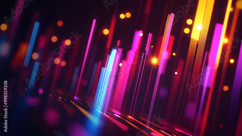 Vibrant glowing data visualization on sleek dark backdrop inspired by futuristic Tron aesthetics