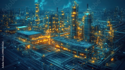 A conceptual visual of industrial construction technology, showing advanced machinery and techniques.