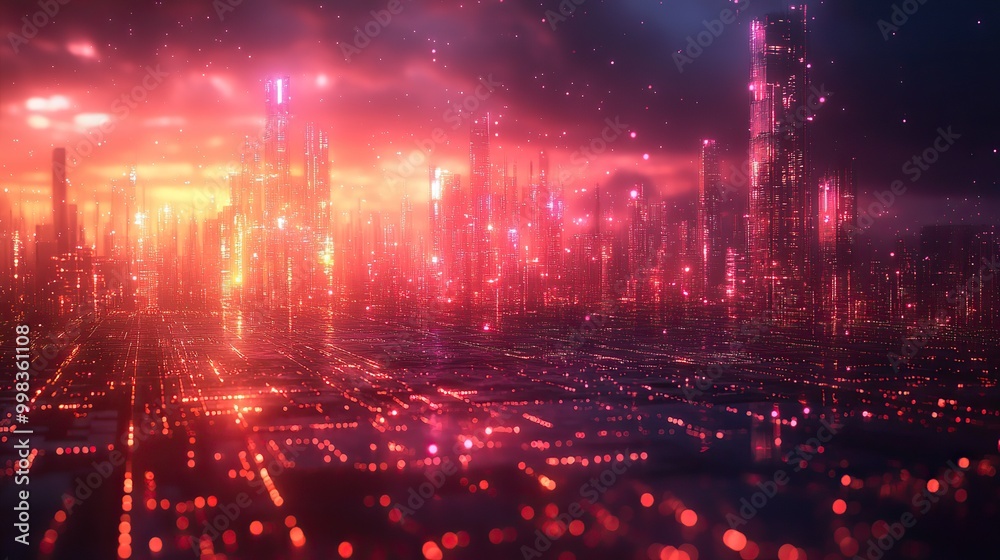 Obraz premium A depiction of neon effects in various digital contexts, adding a futuristic and vibrant visual element.