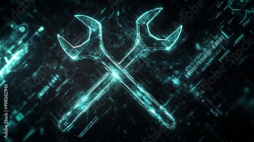 Dark Background with Neon Green Light Effects in Cyber Sabotage Banner