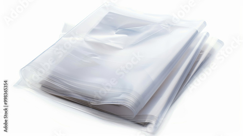 Polyester film sleeves for protecting and storing photographs and documents isolated on white background photo