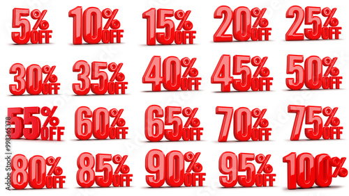 set of discount percentage lable, lable of discount