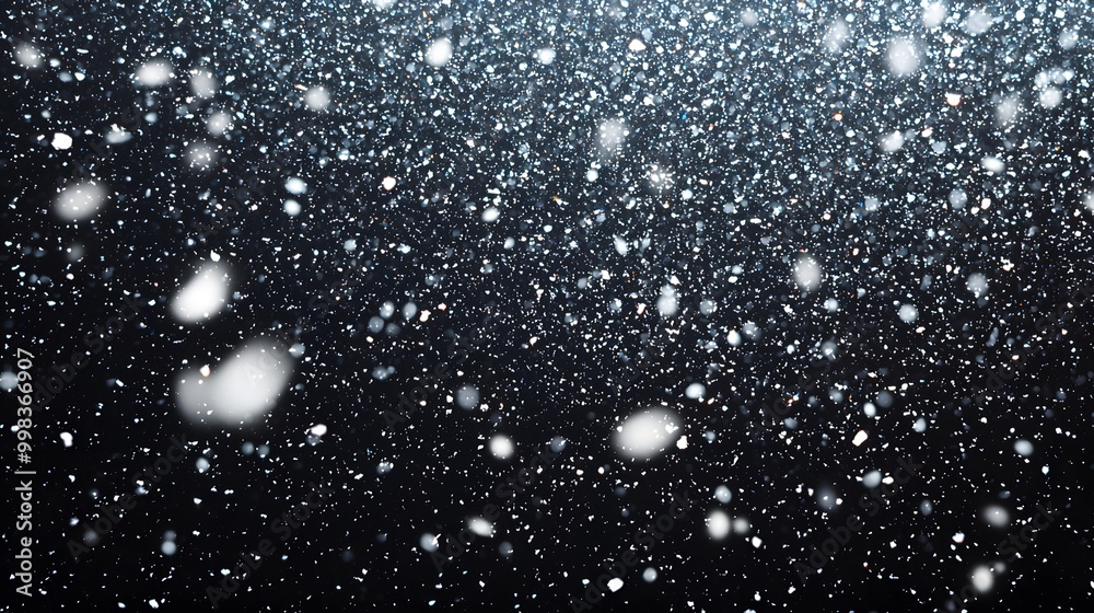 Obraz premium Magical snowfall creating a serene winter atmosphere.