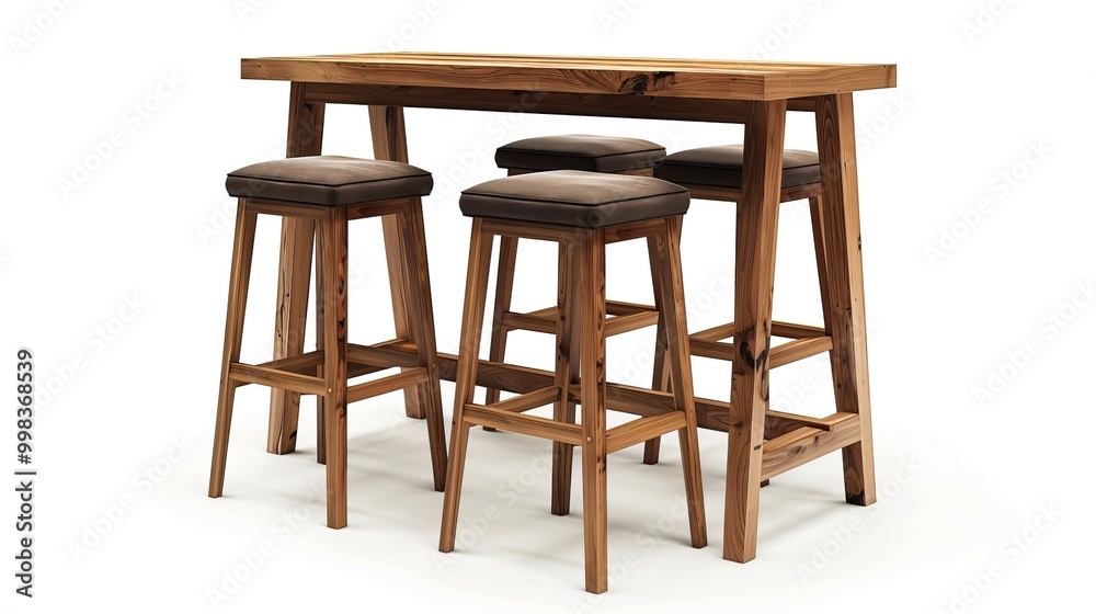 Rustic Wooden Bar Table and Stools Rustic Wooden Bar Table and Stools