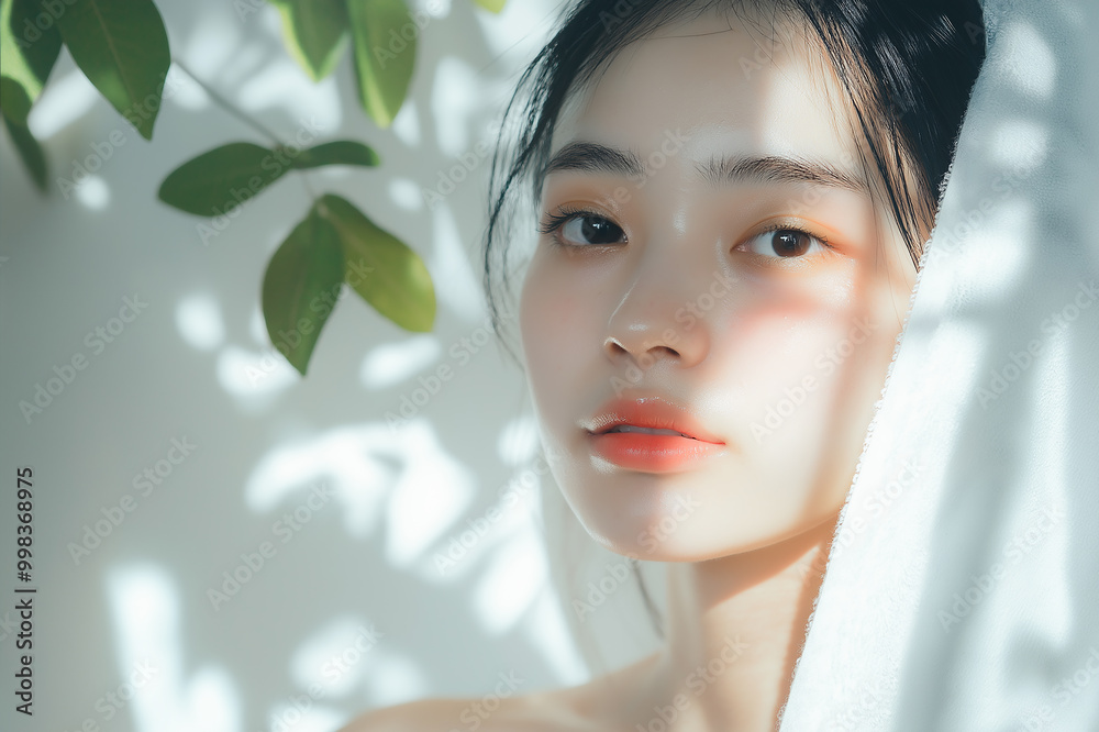 アジア人女性の美容イメージ タオルドライ(スキンケア・ボディケア・エステサロン) アジア人女性の美容イメージ タオルドライ(スキンケア・ボディケア・エステサロン)