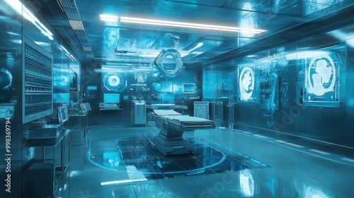 futuristic medical facility with cutting-edge technology.