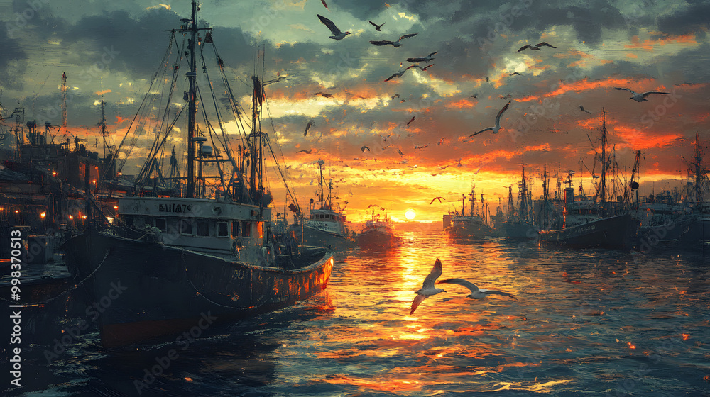 A majestic sailboat glides through the tranquil ocean, its white sails billowing in the gentle breeze A majestic sailboat glides through the tranquil ocean, its white sails billowing in the gentle breeze