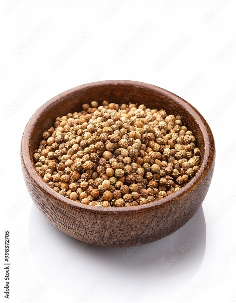 Coriander seeds isolated over white background