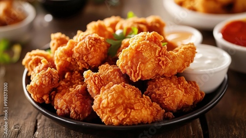 serving of fried chicken bites, perfect for snacking.