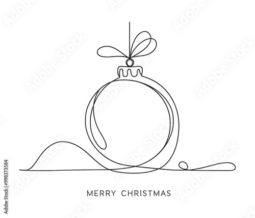 Minimalist christmas ornament line drawing holiday decoration art
