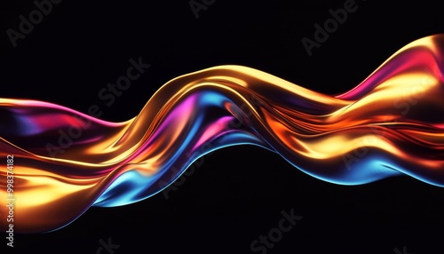 Metallic Flow. Golden Wave. Liquid Gold. Luxury Background. Abstract Wallpaper.
