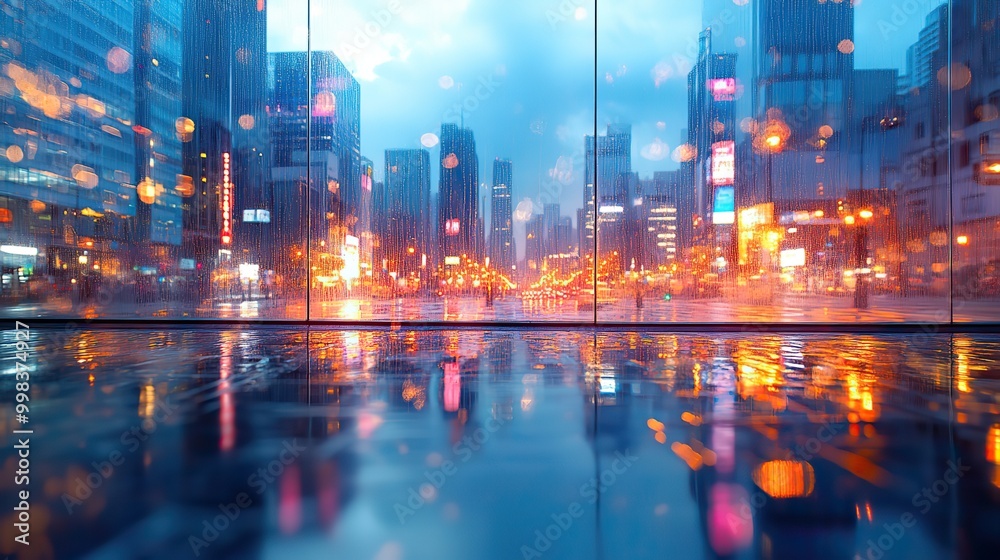 A modern city background serves as a visual for global business technology concepts. A modern city background serves as a visual for global business technology concepts.