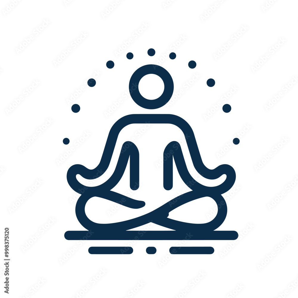 Minimalist meditation icon design for wellness and relaxation concepts