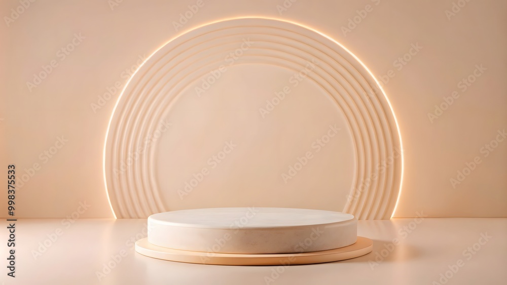 modern abstract 3d podium for product showcasing. Generative AI modern abstract 3d podium for product showcasing. Generative AI