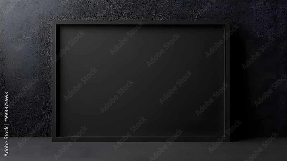 Black framed vector illustration of a rectangular empty white wall with a blank picture frame Black framed vector illustration of a rectangular empty white wall with a blank picture frame