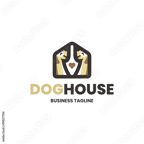 couple dog house logo vector