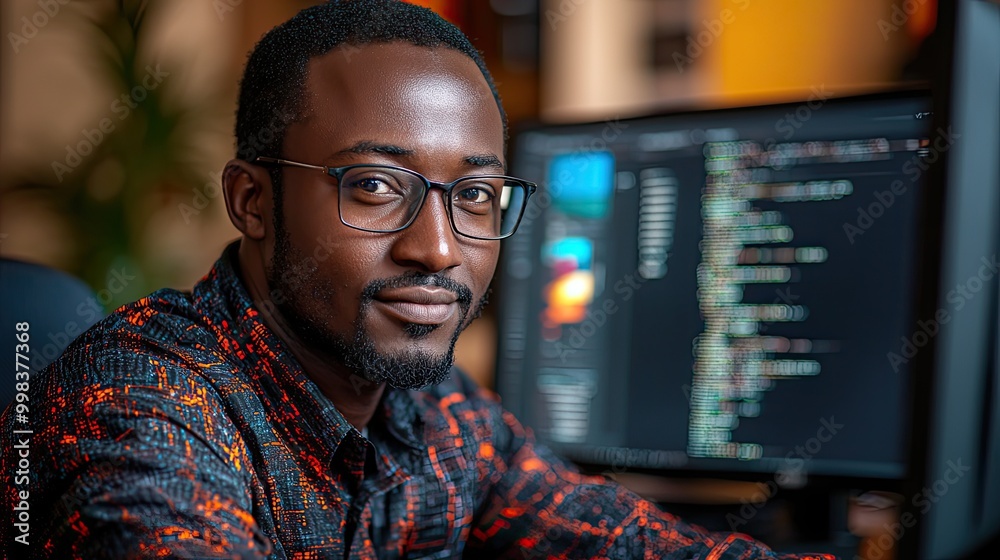 A programmer working on website creation, embodying the innovation and technology sector.