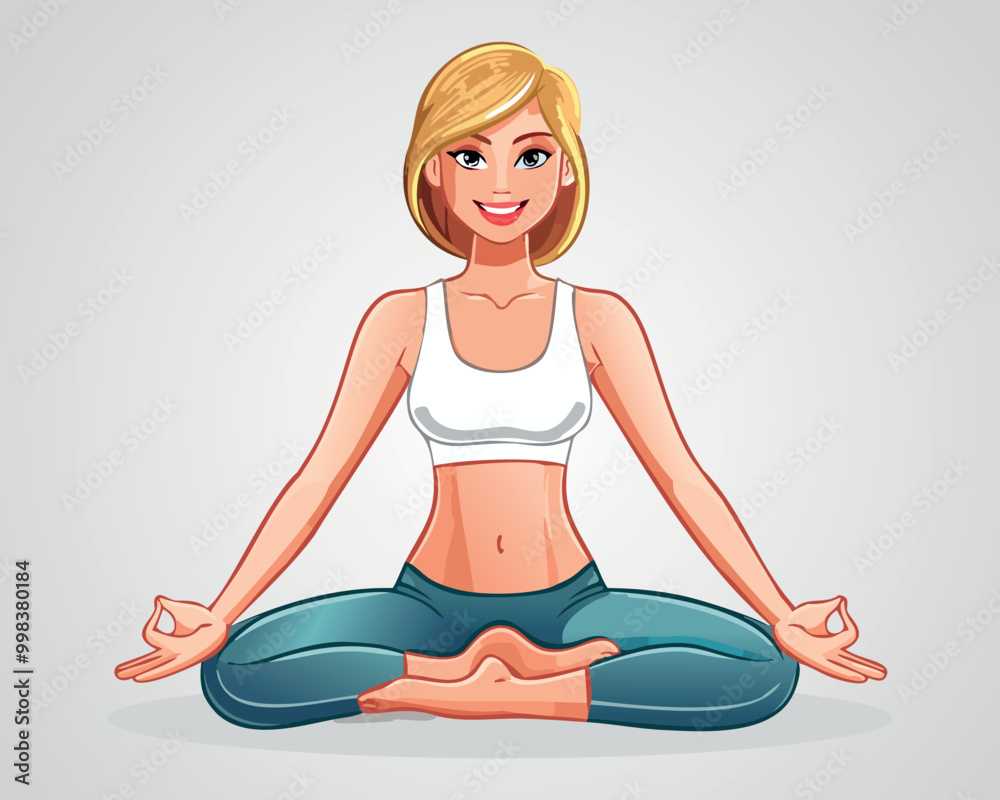 Yoga Woman Illustration - Meditation and Wellness Art Yoga Woman Illustration - Meditation and Wellness Art