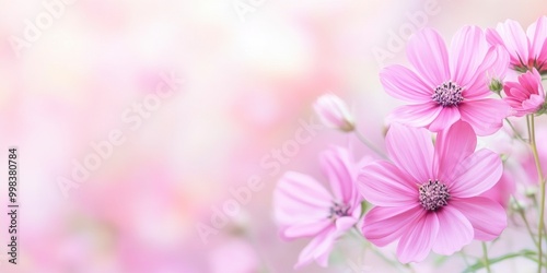  pink flower in garden with bright blur bokeh background