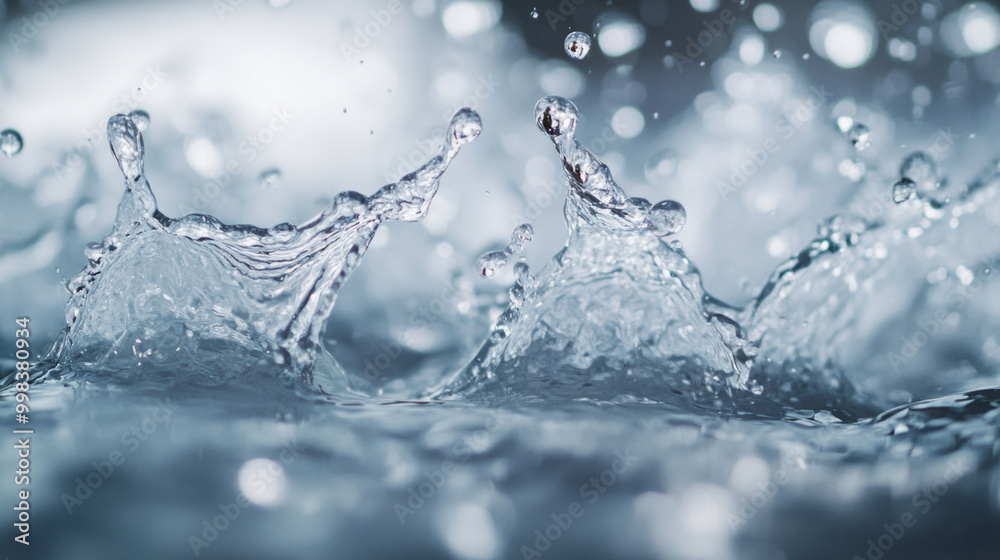 close up of water droplets splashing in slow motion, creating dynamic waves and reflections. image captures beauty and energy of water in motion, evoking sense of freshness and vitality close up of water droplets splashing in slow motion, creating dynamic waves and reflections. image captures beauty and energy of water in motion, evoking sense of freshness and vitality
