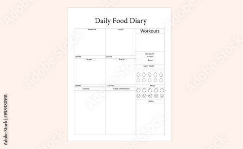 daily food planner amazon Kdp books