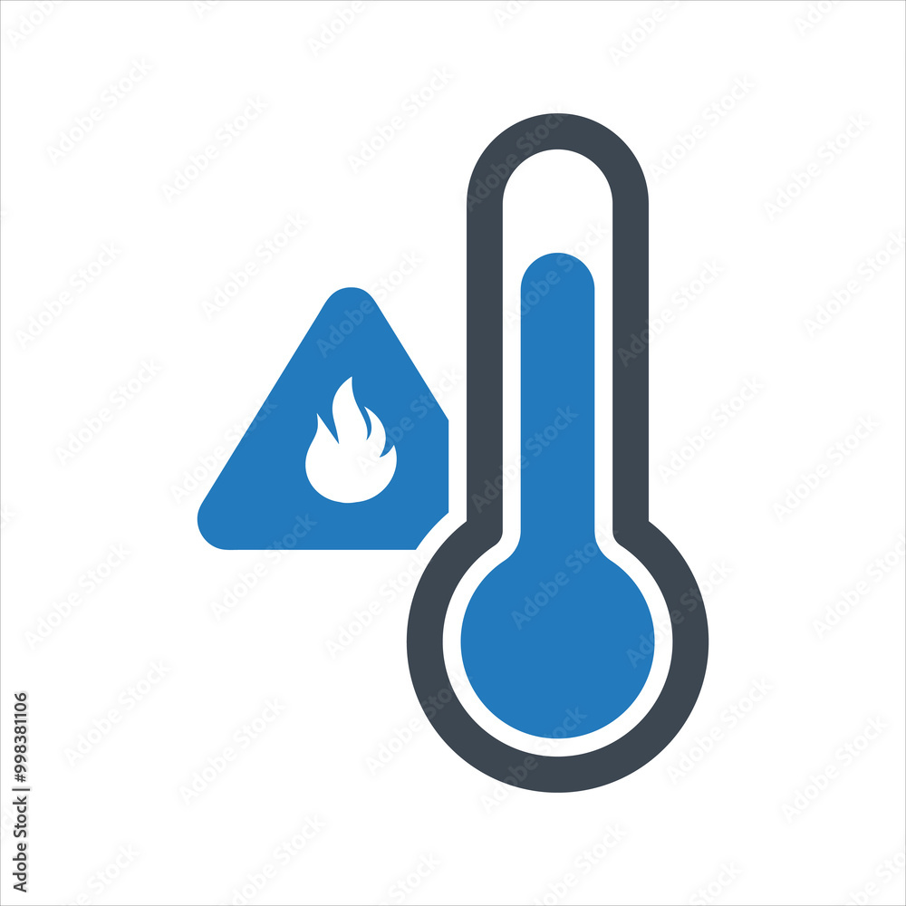 High temperature warning icon. Heatwave icon High temperature warning icon. Heatwave icon