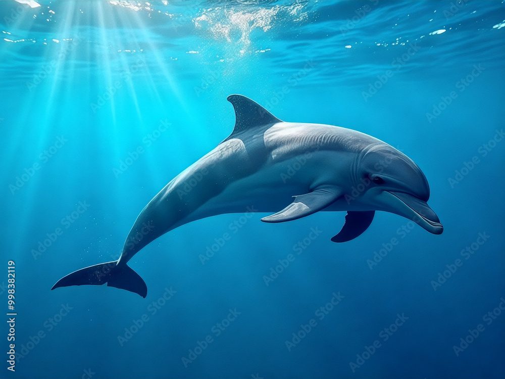 Obraz premium Dolphin is swimming in the ocean
