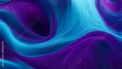 The abstract background composed of blue and purple liquid wave shapes is full of artistic sense