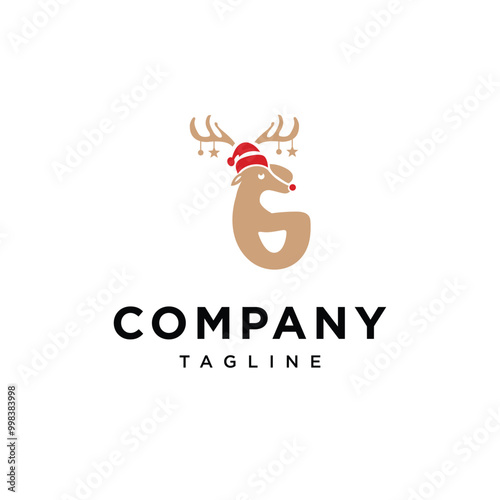 Wallpaper Mural Letter G Cute Christmas Reindeer logo icon vector Torontodigital.ca