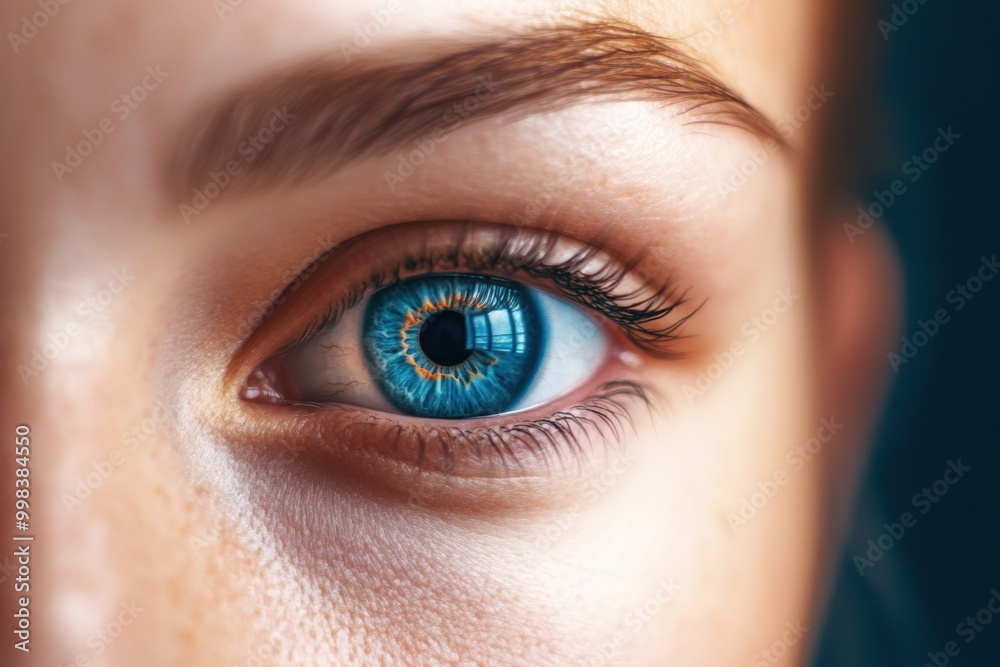 Close-up of human eye with striking blue iris Close-up of human eye with striking blue iris