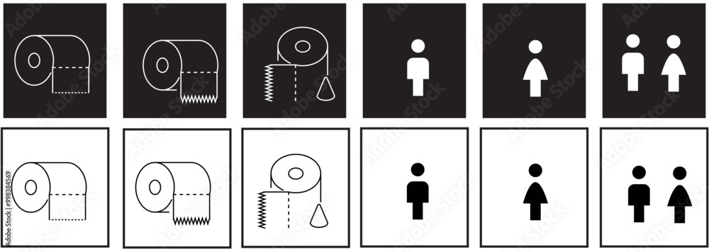 Obraz premium toilet paper icon set