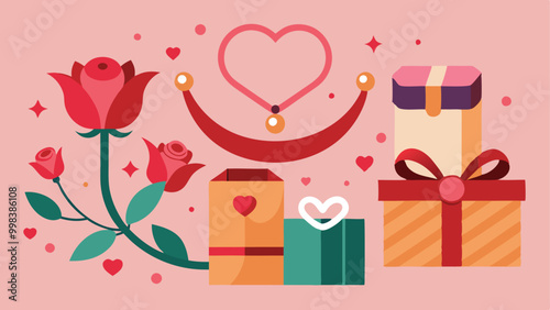 Romantic gifts for Valentine's Day. Valentine's Day background.